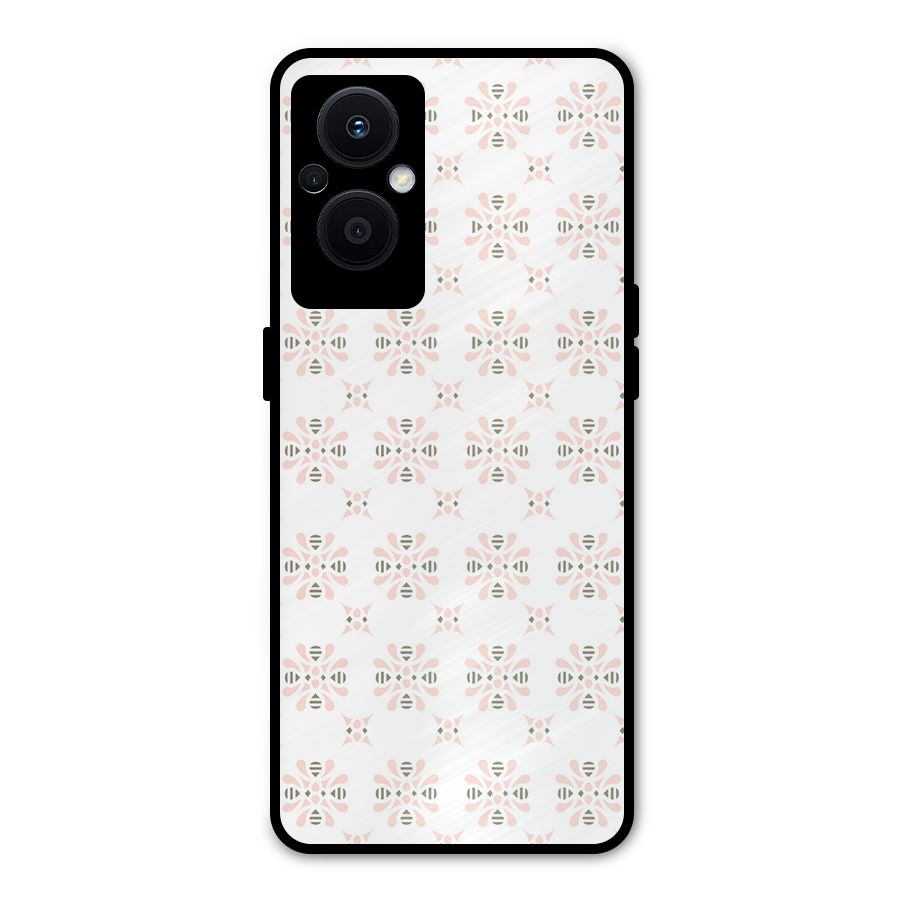 Pink Floral Pattern Metal Back Case for Oppo F21s Pro 5G
