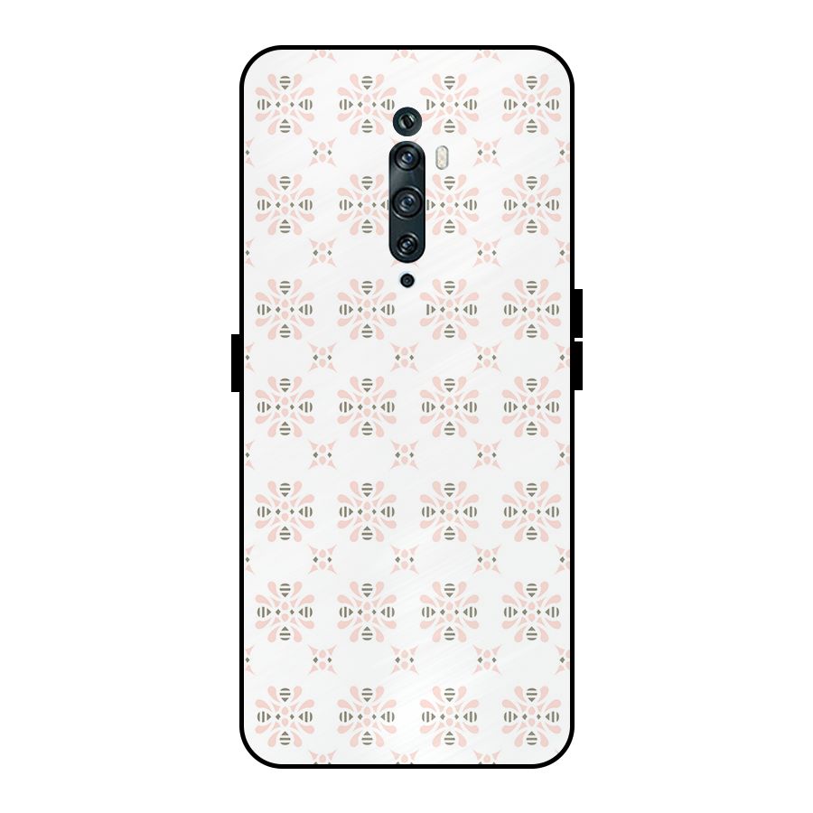 Pink Floral Pattern Metal Back Case for Oppo Reno2 F