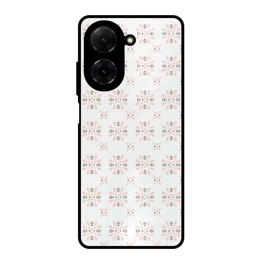 Pink Floral Pattern Metal Back Case for Poco C71