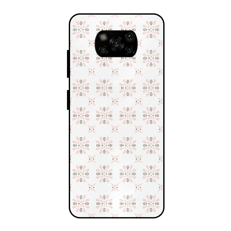 Pink Floral Pattern Metal Back Case for Poco X3