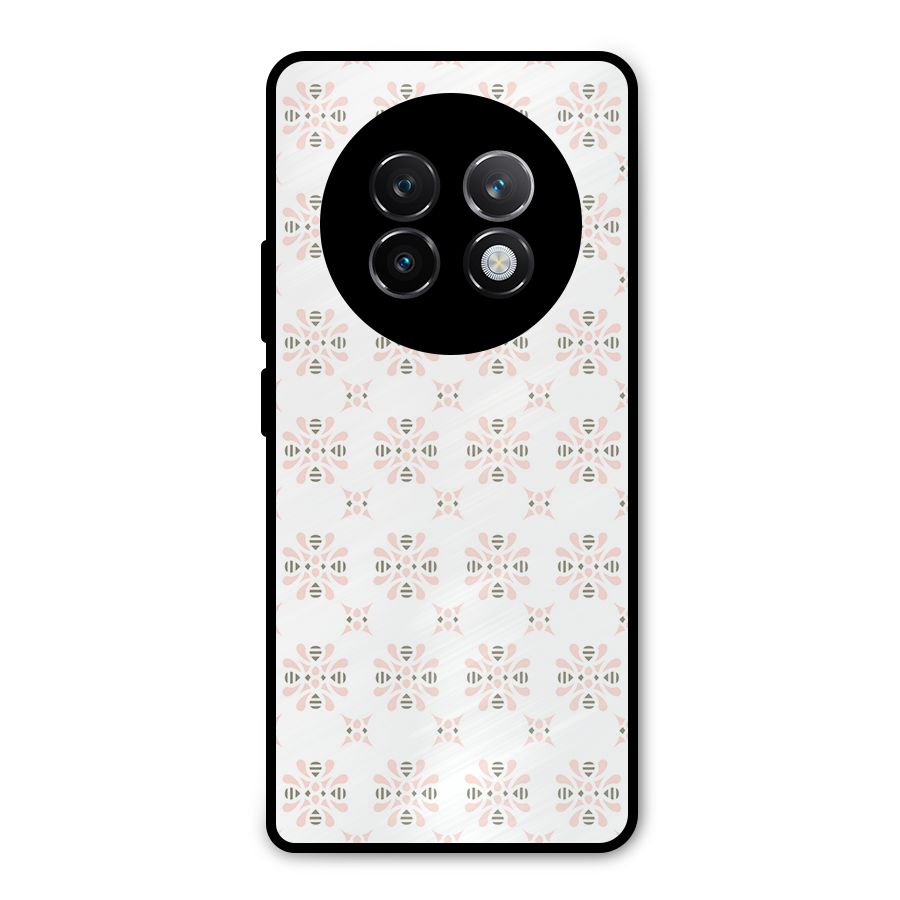 Pink Floral Pattern Metal Back Case for Realme 13 Plus