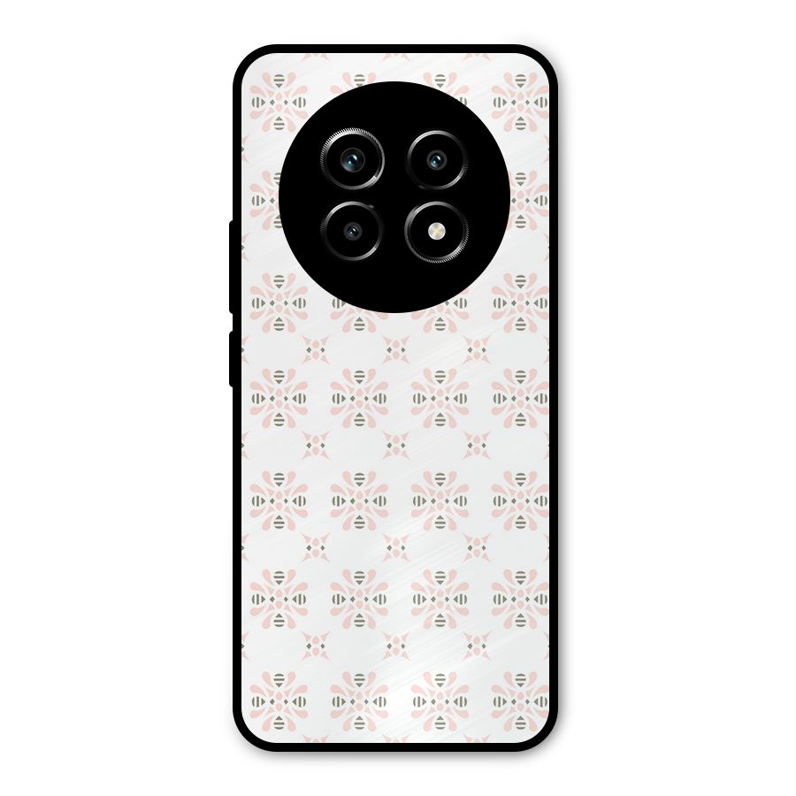 Pink Floral Pattern Metal Back Case for Realme 13 Pro