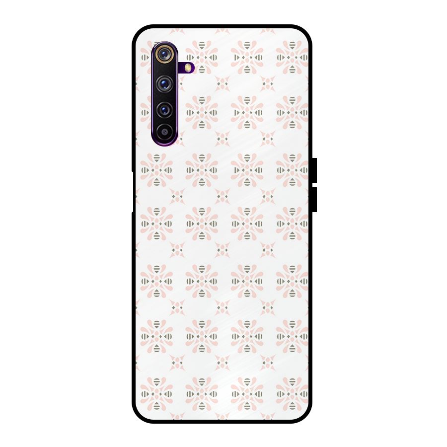 Pink Floral Pattern Metal Back Case for Realme 6 Pro