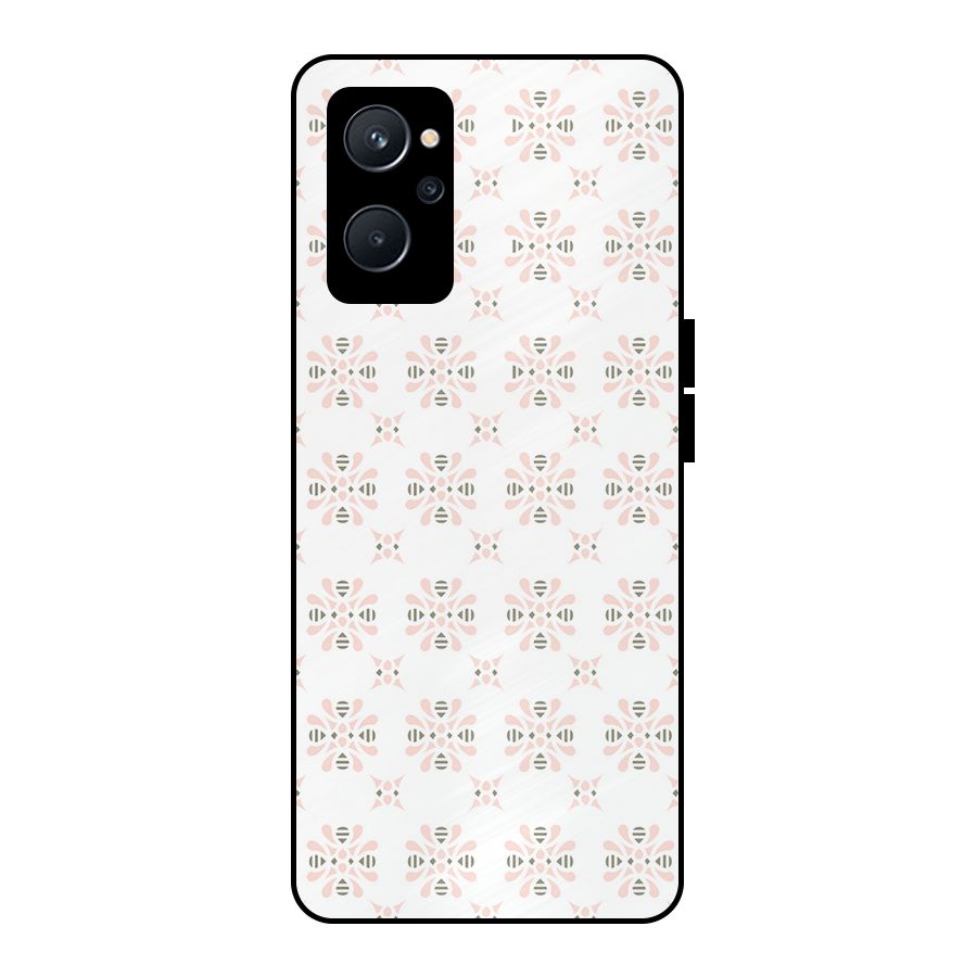 Pink Floral Pattern Metal Back Case for Realme 9i 5G