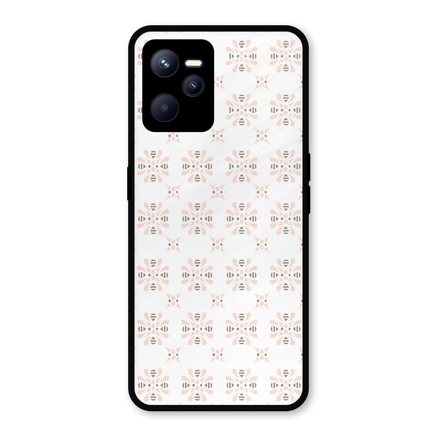 Pink Floral Pattern Metal Back Case for Realme C35