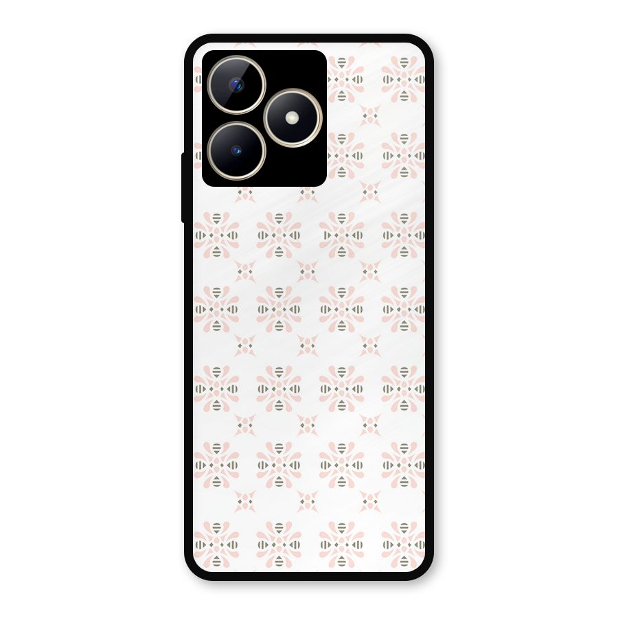 Pink Floral Pattern Metal Back Case for Realme C53