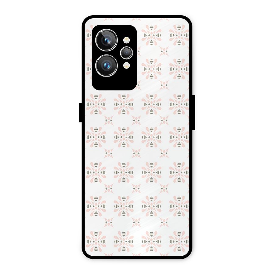Pink Floral Pattern Metal Back Case for Realme GT2 Pro