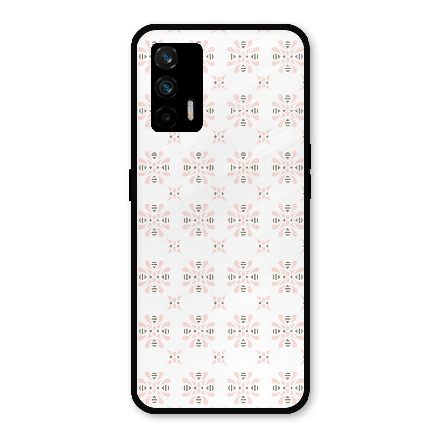 Pink Floral Pattern Metal Back Case for Realme GT 5G