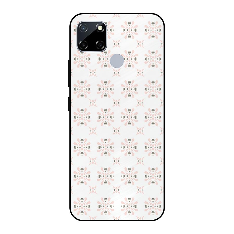 Pink Floral Pattern Metal Back Case for Realme Narzo 20