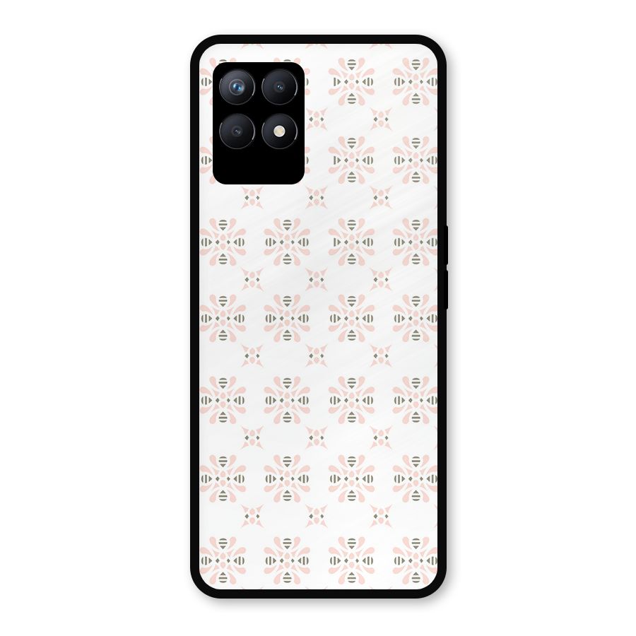 Pink Floral Pattern Metal Back Case for Realme Narzo 50