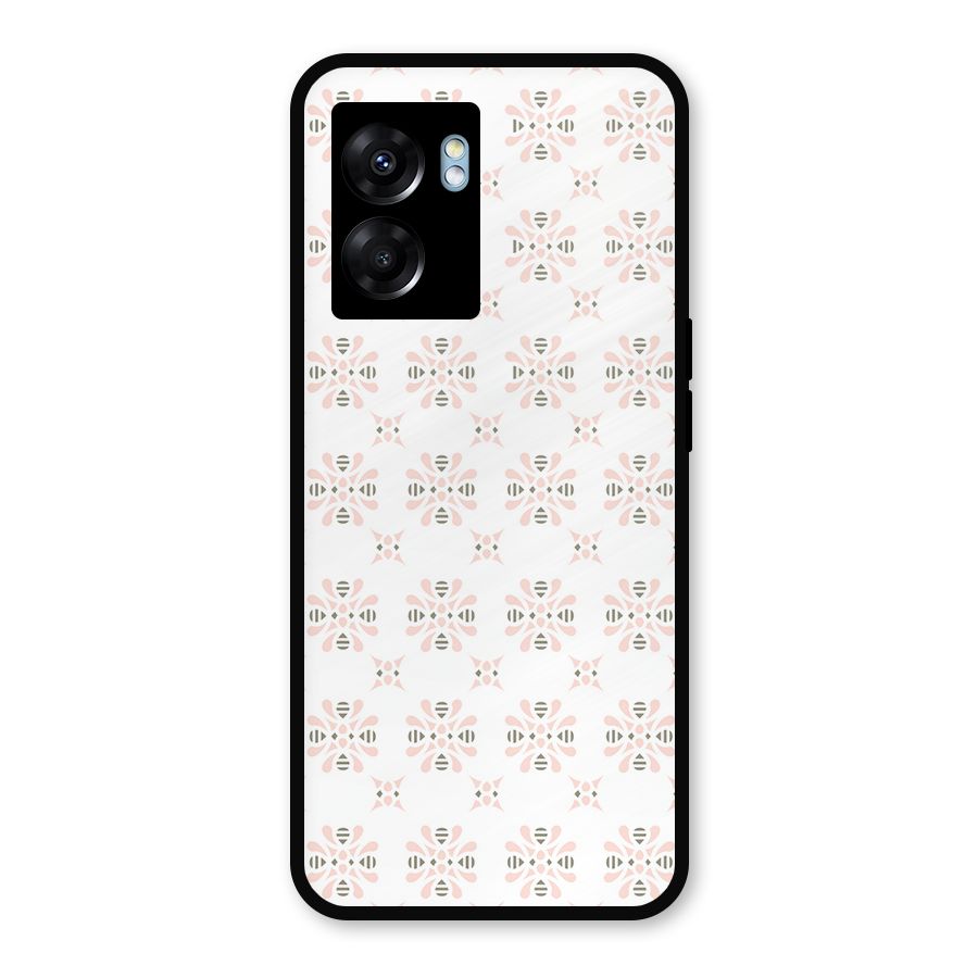 Pink Floral Pattern Metal Back Case for Realme Narzo 50 5G