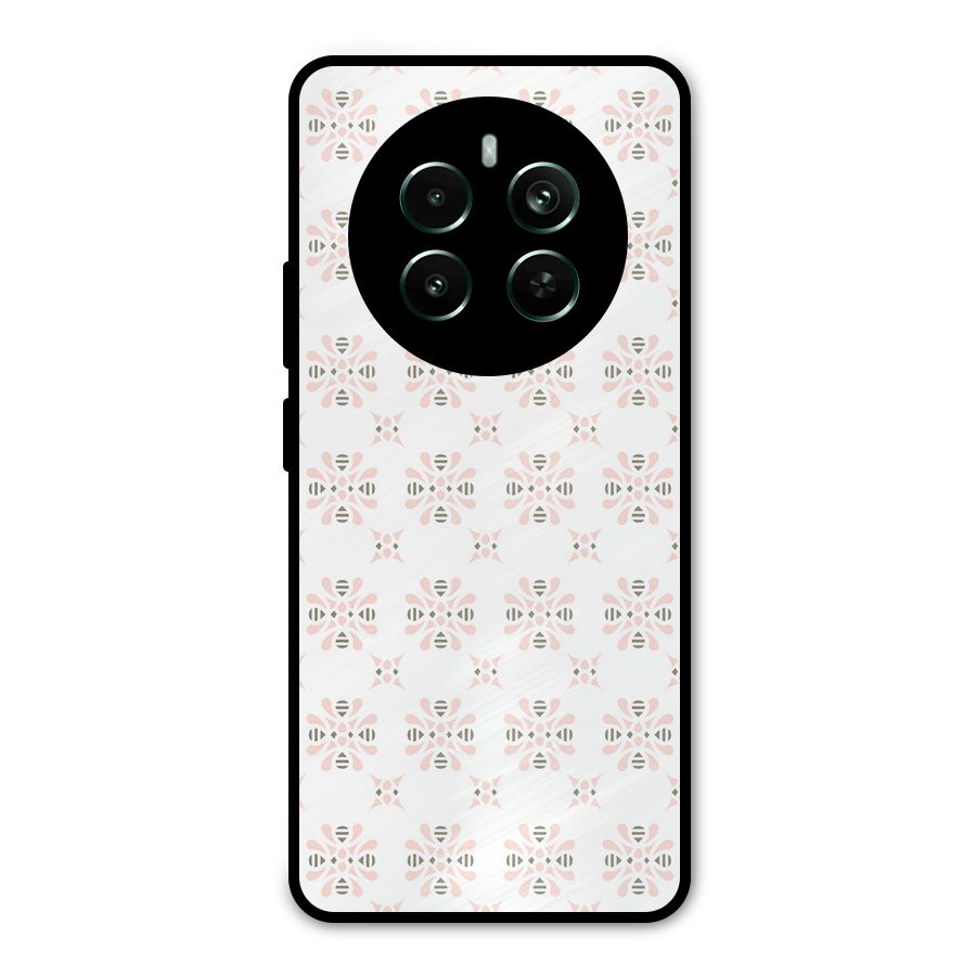 Pink Floral Pattern Metal Back Case for Realme Narzo 70 Pro