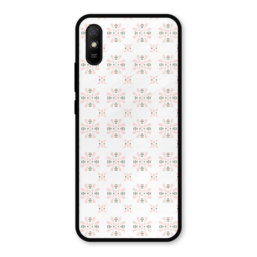 Pink Floral Pattern Metal Back Case for Redmi 9i
