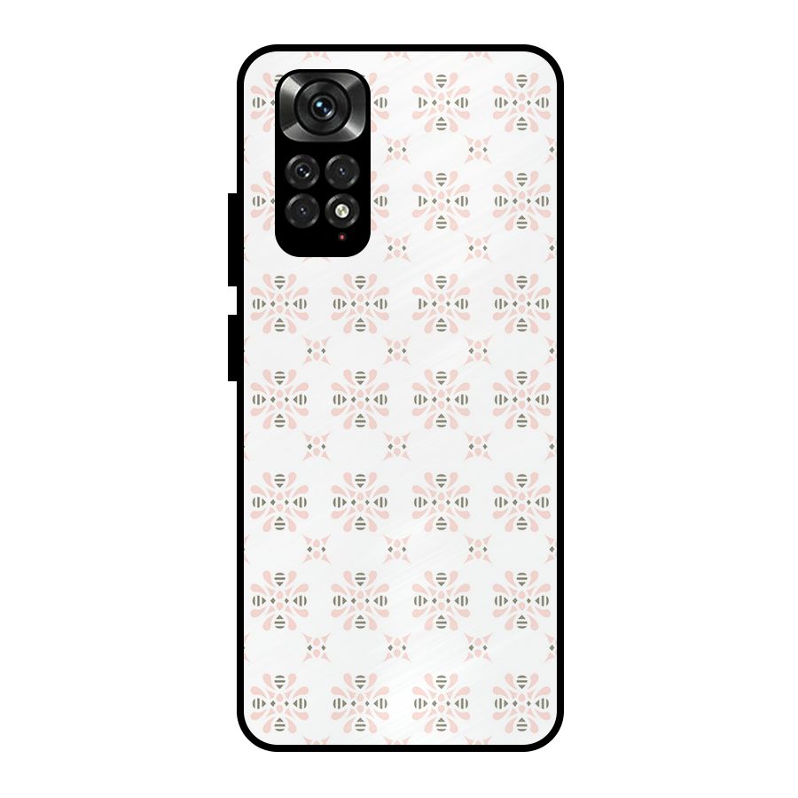 Pink Floral Pattern Metal Back Case for Redmi Note 11 Pro