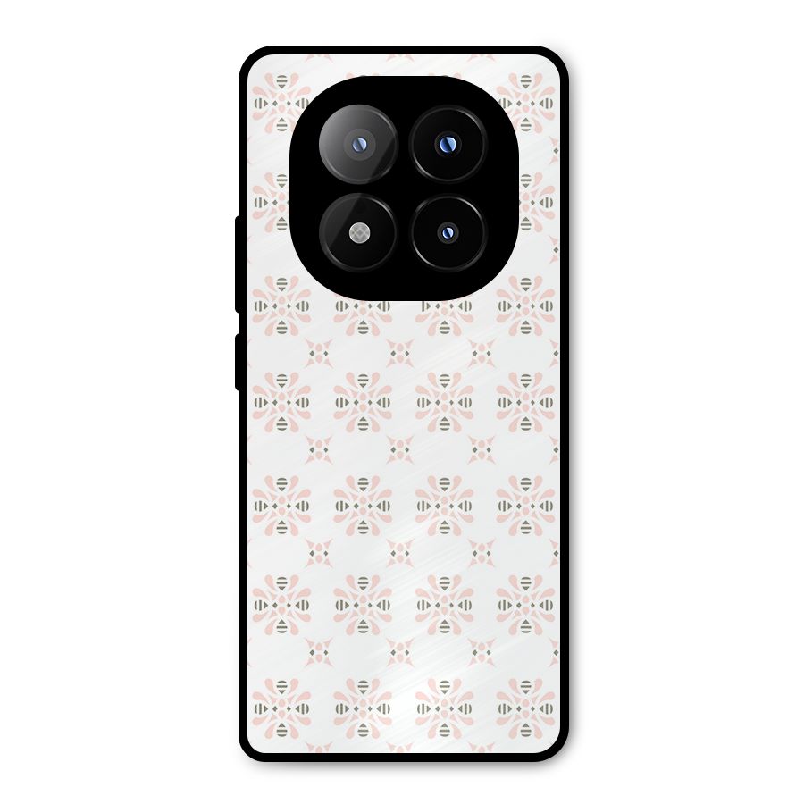 Pink Floral Pattern Metal Back Case for Redmi Note 14 Pro Plus 5G
