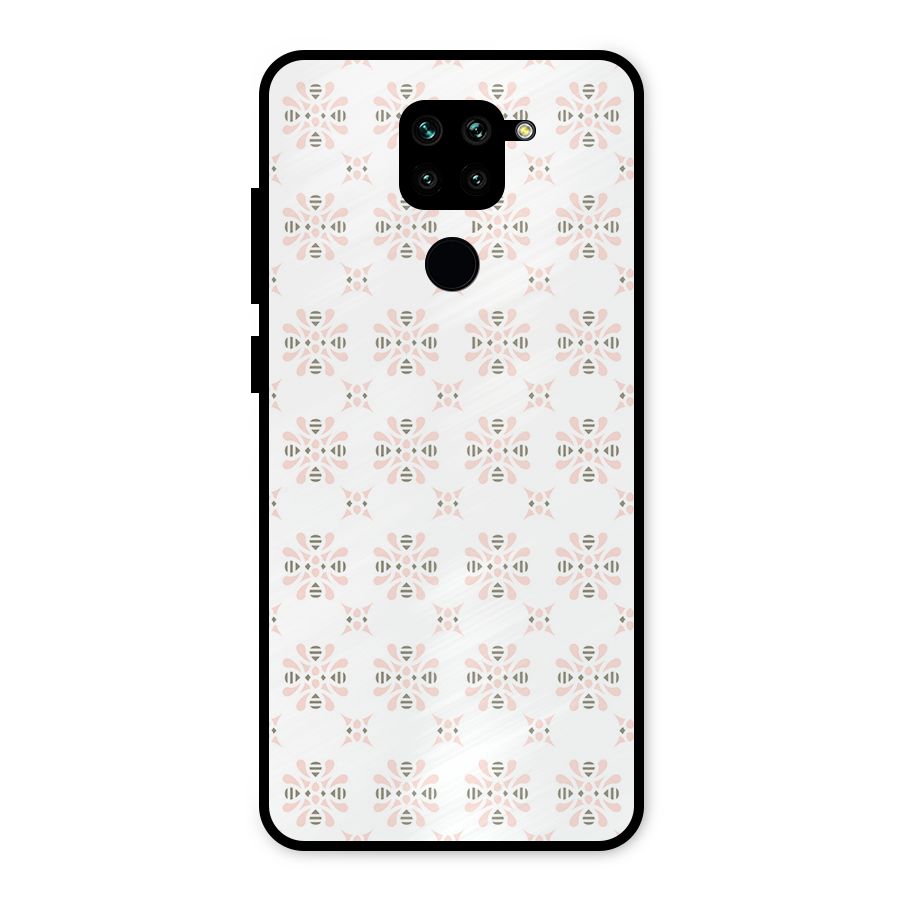 Pink Floral Pattern Metal Back Case for Redmi Note 9