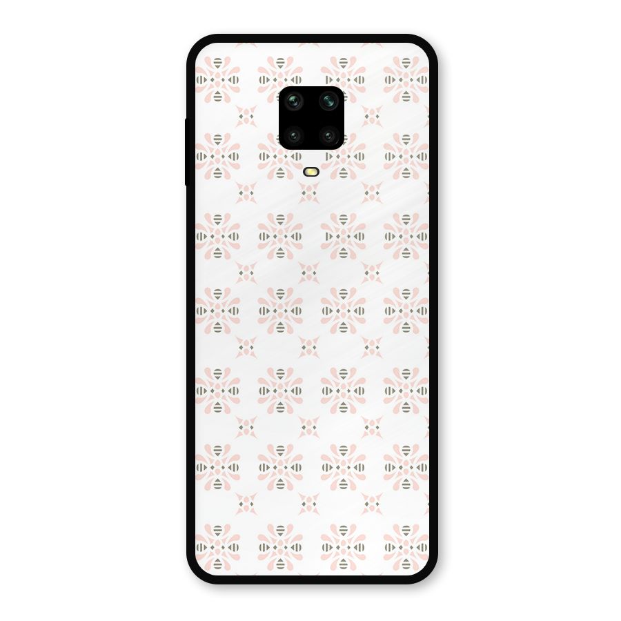 Pink Floral Pattern Metal Back Case for Redmi Note 9 Pro Max