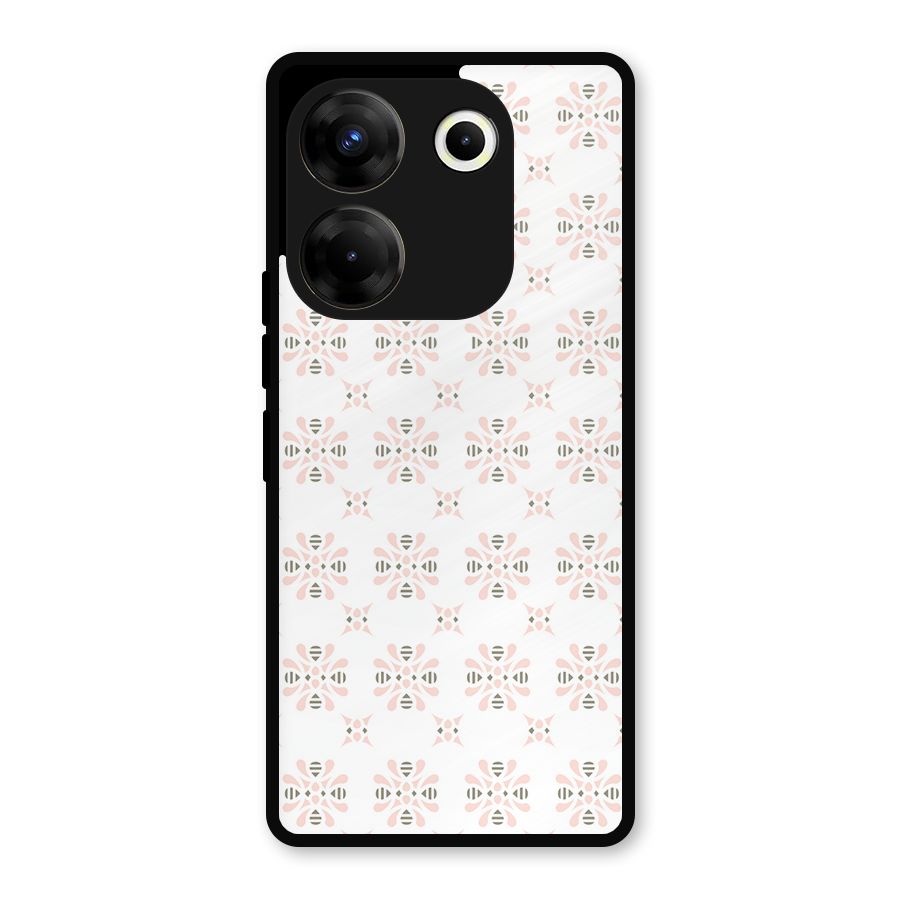 Pink Floral Pattern Metal Back Case for Tecno Camon 20