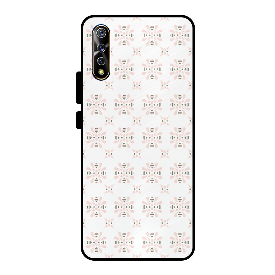 Pink Floral Pattern Metal Back Case for Vivo S1