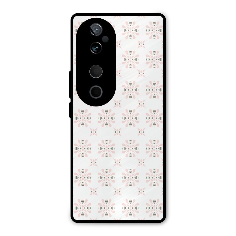 Pink Floral Pattern Metal Back Case for Vivo T3 Ultra