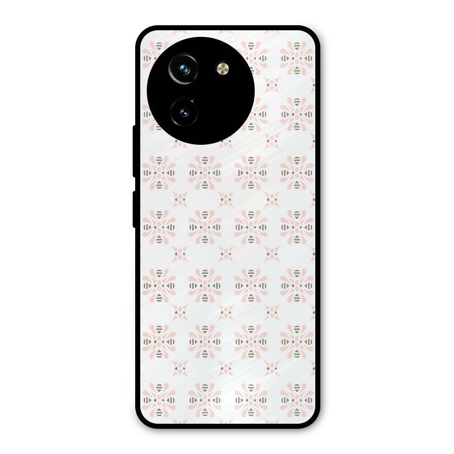 Pink Floral Pattern Metal Back Case for Vivo T3x
