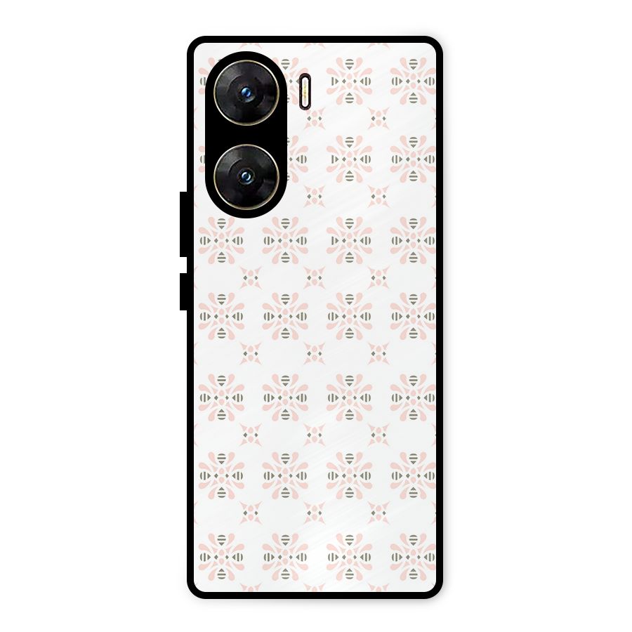 Pink Floral Pattern Metal Back Case for Vivo V29e