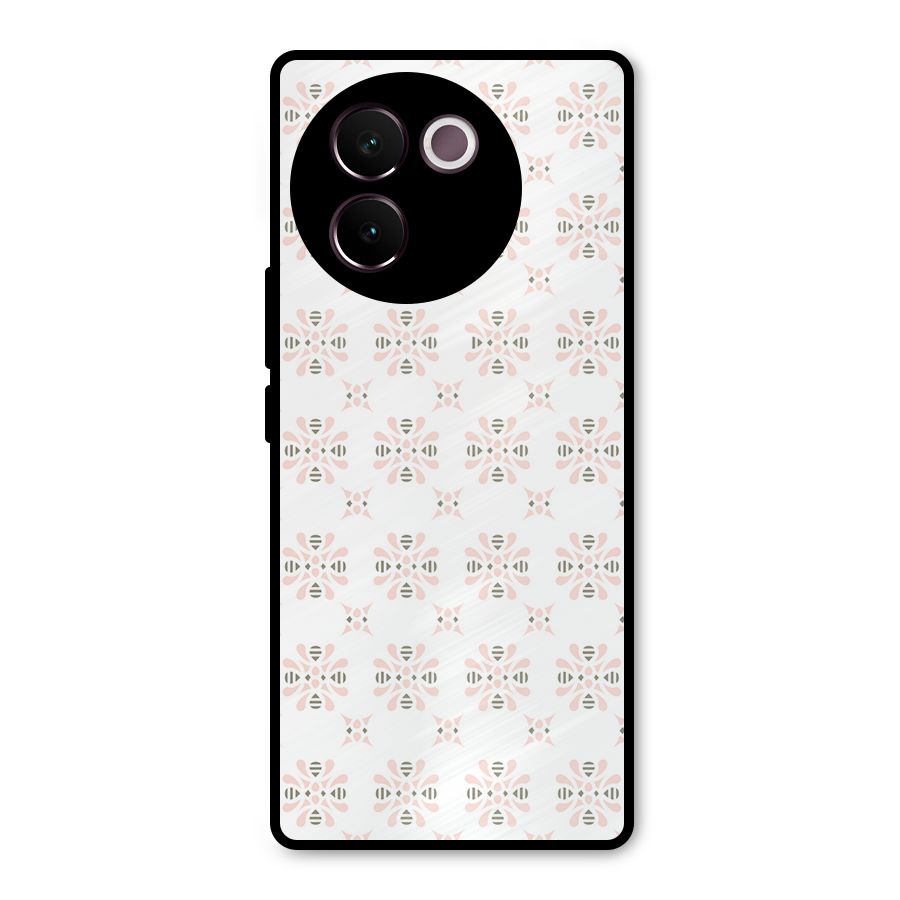 Pink Floral Pattern Metal Back Case for Vivo V30e
