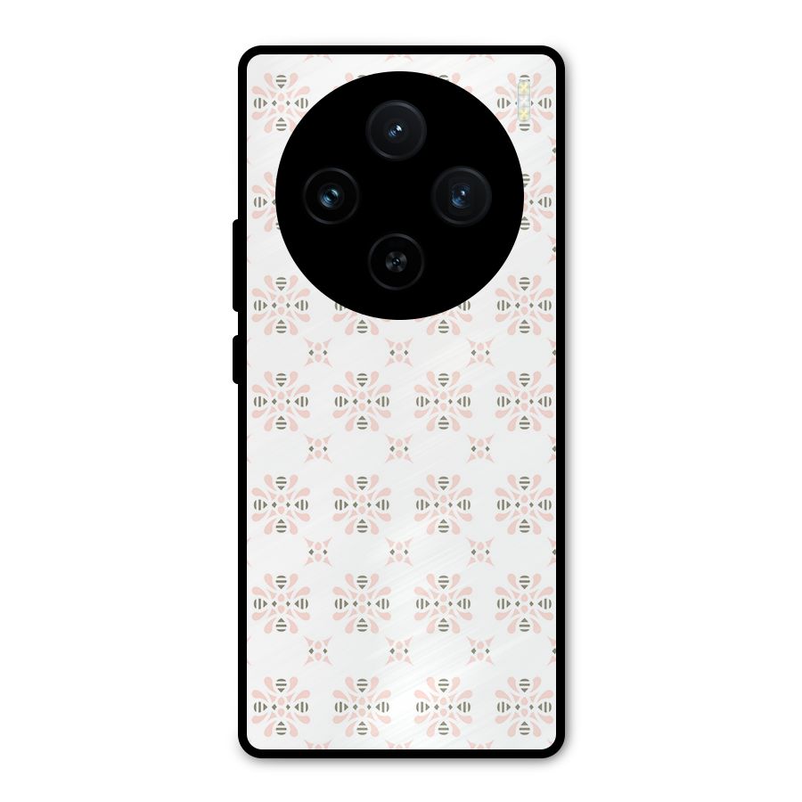 Pink Floral Pattern Metal Back Case for Vivo X100