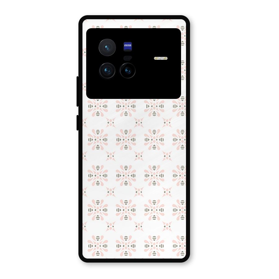 Pink Floral Pattern Metal Back Case for Vivo X80