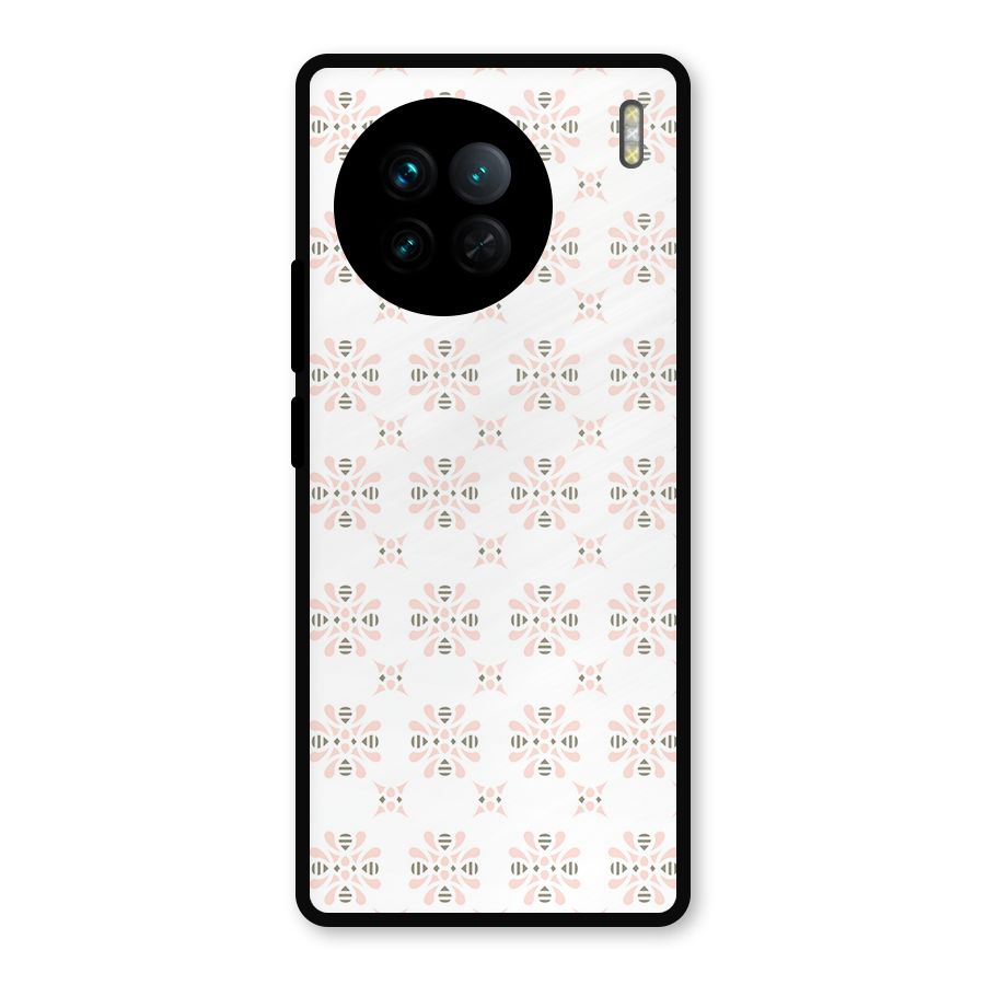 Pink Floral Pattern Metal Back Case for Vivo X90