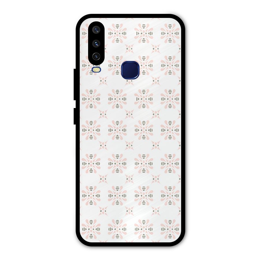 Pink Floral Pattern Metal Back Case for Vivo Y15