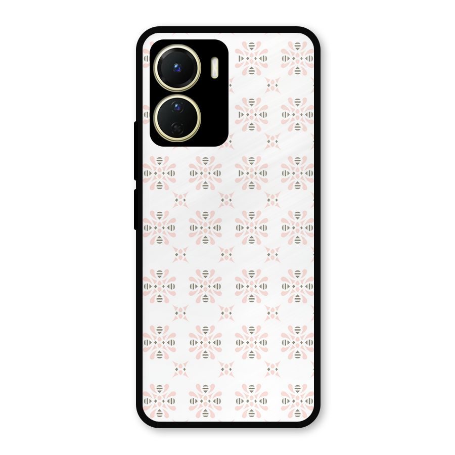 Pink Floral Pattern Metal Back Case for Vivo Y16