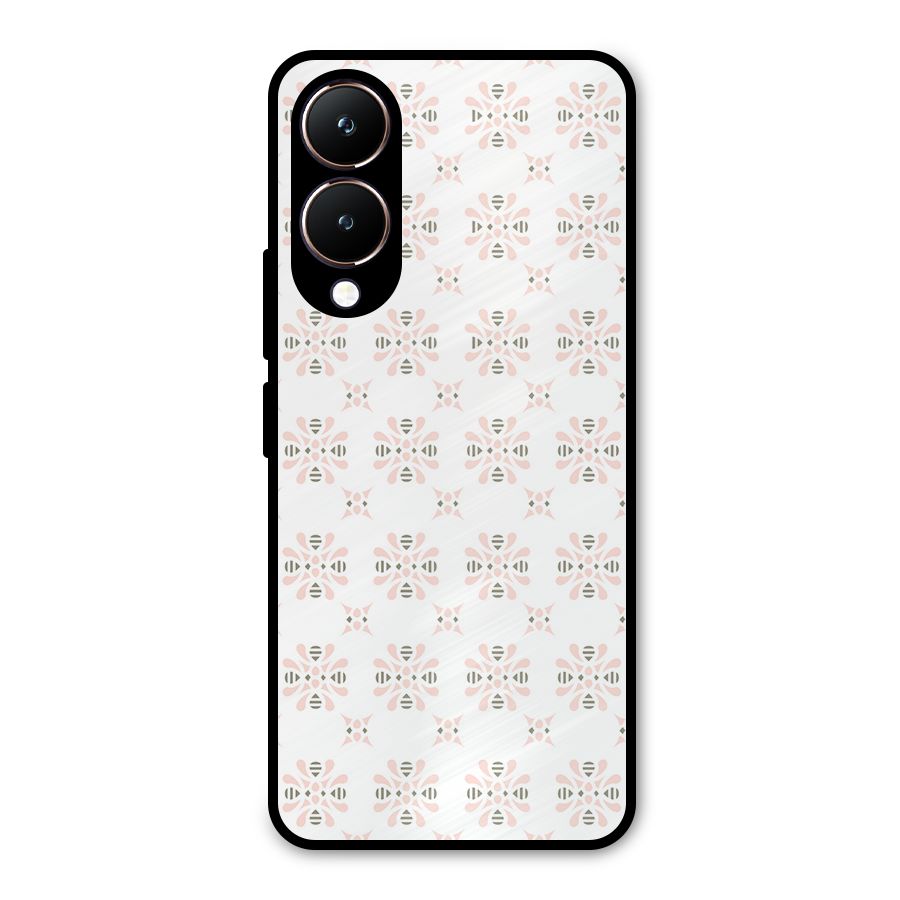 Pink Floral Pattern Metal Back Case for Vivo Y28