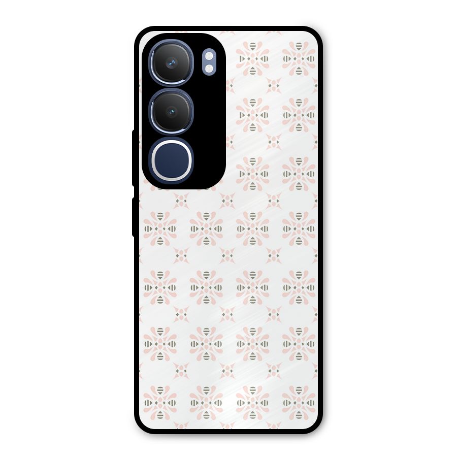Pink Floral Pattern Metal Back Case for Vivo Y29
