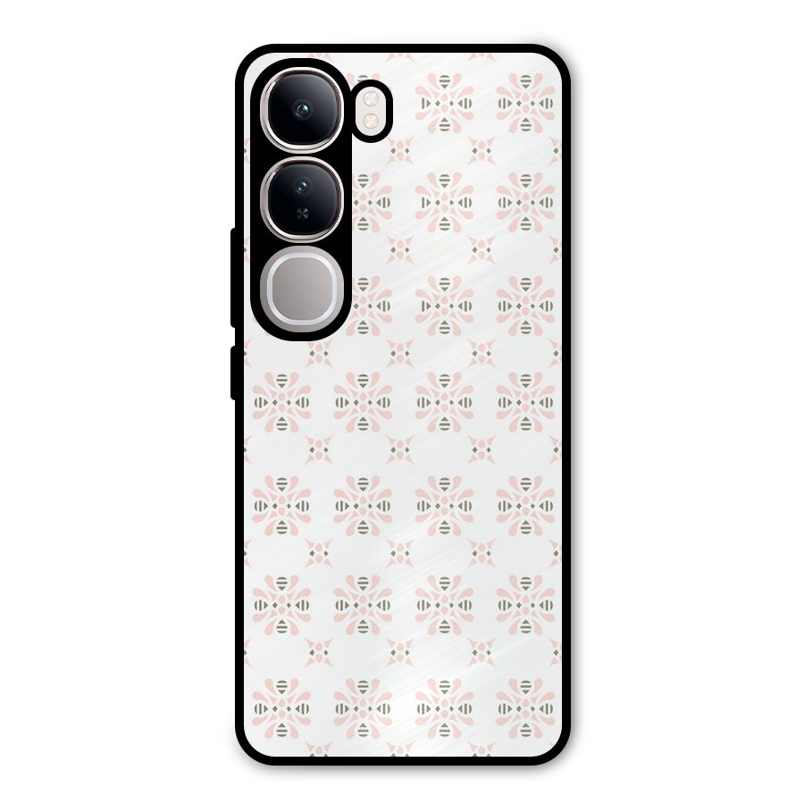 Pink Floral Pattern Metal Back Case for Vivo Y300