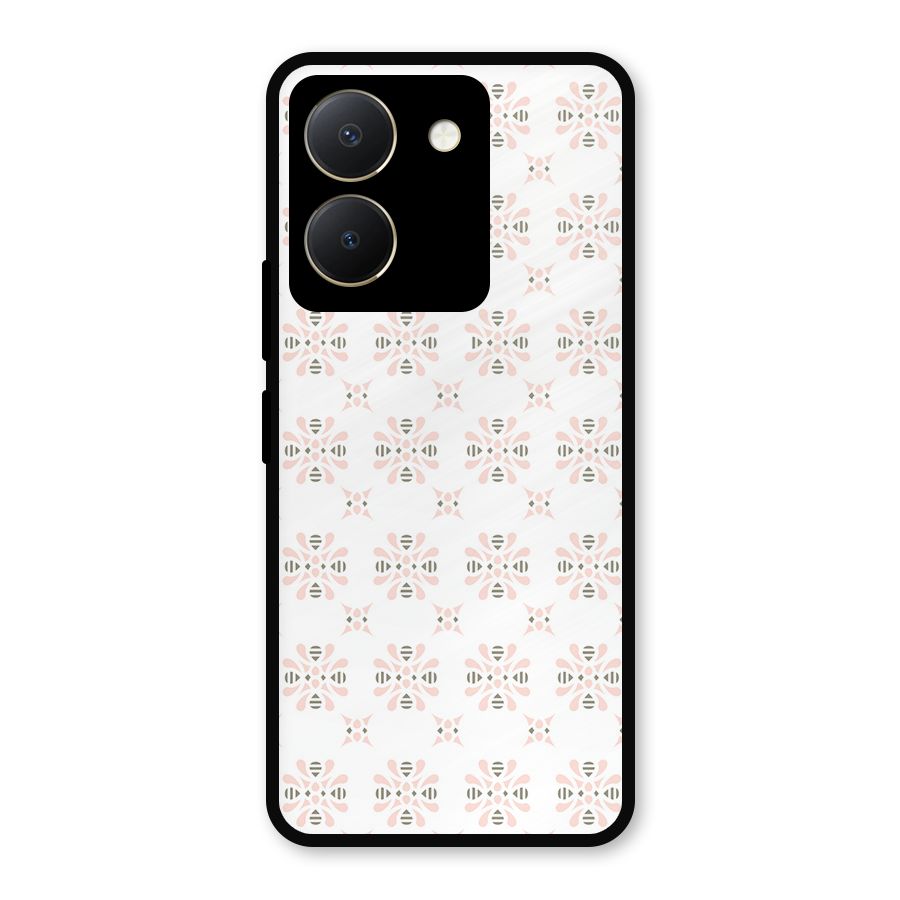 Pink Floral Pattern Metal Back Case for Vivo Y36