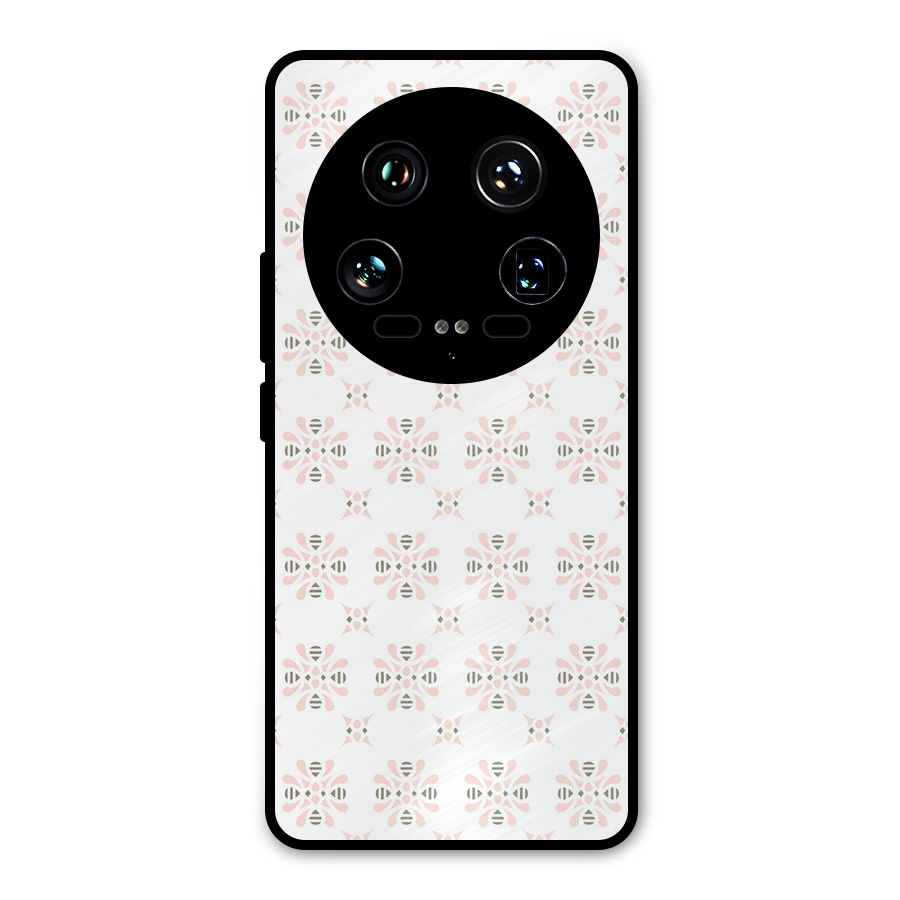 Pink Floral Pattern Metal Back Case for Xiaomi 14 Ultra