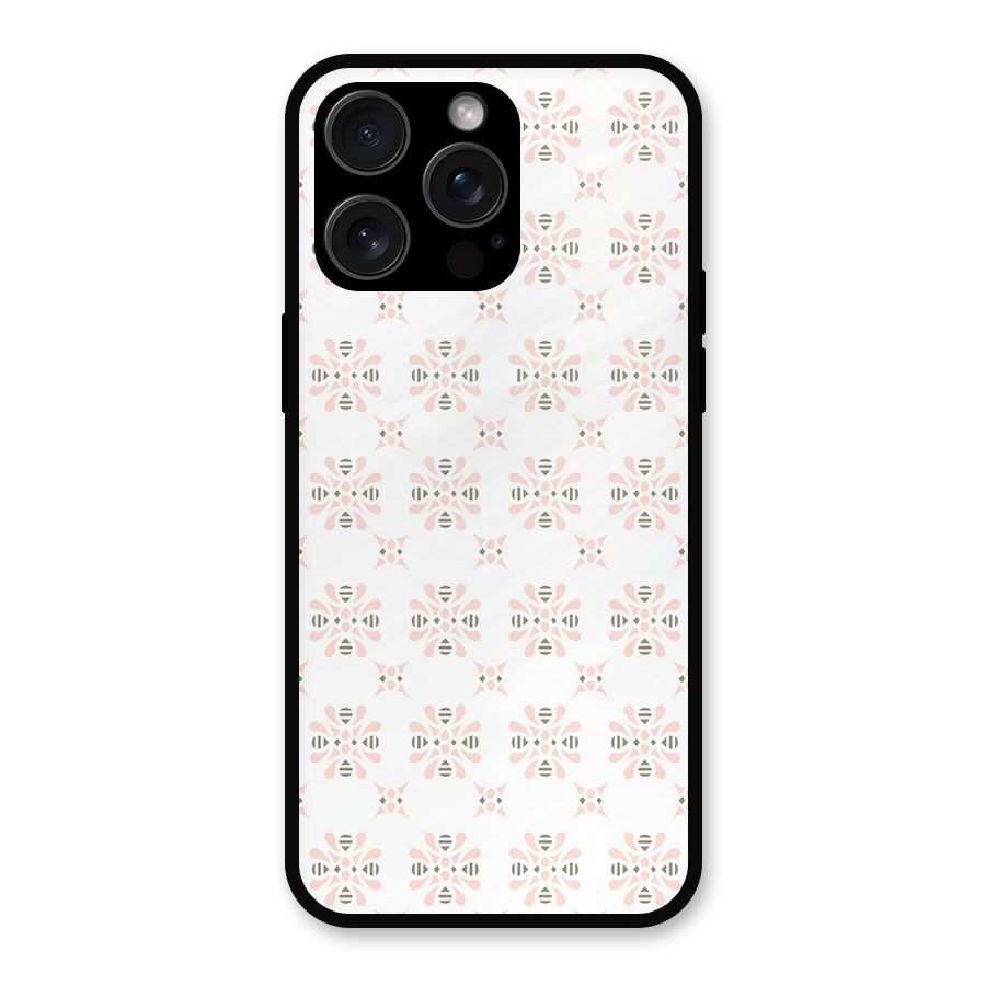 Pink Floral Pattern Metal Back Case for iPhone 15 Pro Max