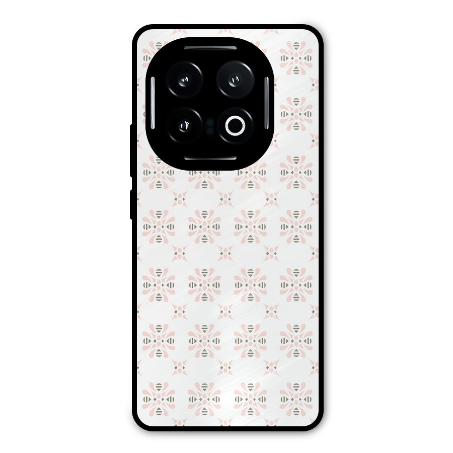 Pink Floral Pattern Metal Back Case for iQOO 13