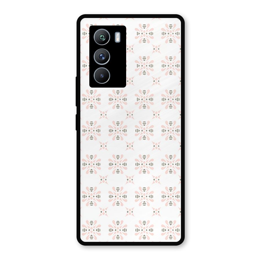 Pink Floral Pattern Metal Back Case for iQOO 9 SE