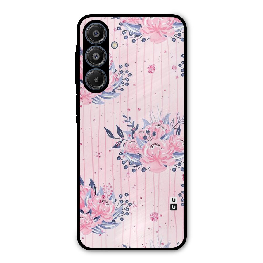 Pink Floral and Stripes Metal Back Case for Galaxy A16 5G