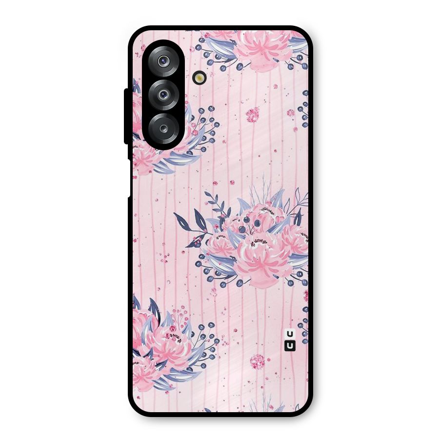 Pink Floral and Stripes Metal Back Case for Galaxy A26