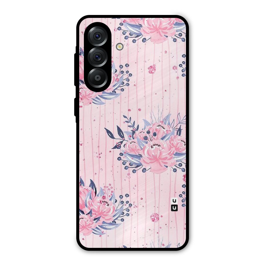 Pink Floral and Stripes Metal Back Case for Galaxy A56