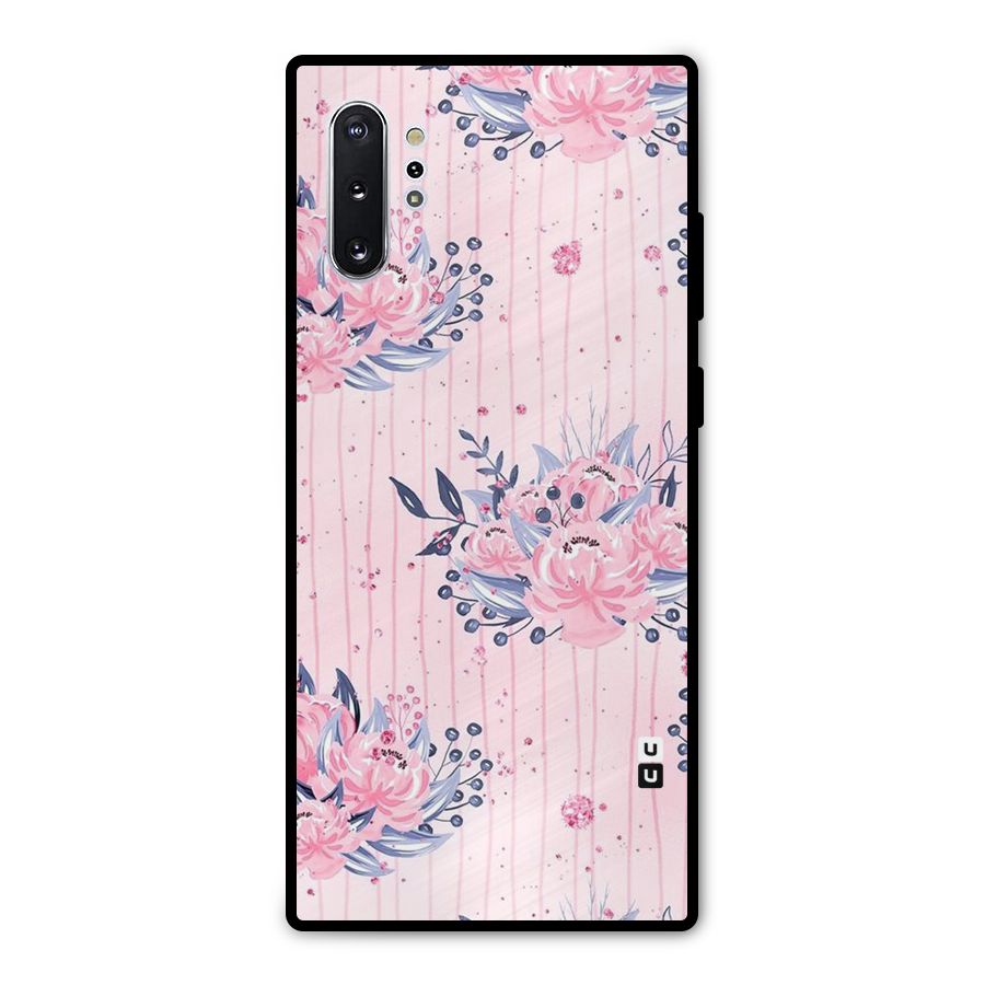 Pink Floral and Stripes Metal Back Case for Galaxy Note 10 Plus