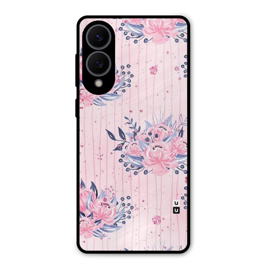 Pink Floral and Stripes Metal Back Case for Galaxy S25 Edge