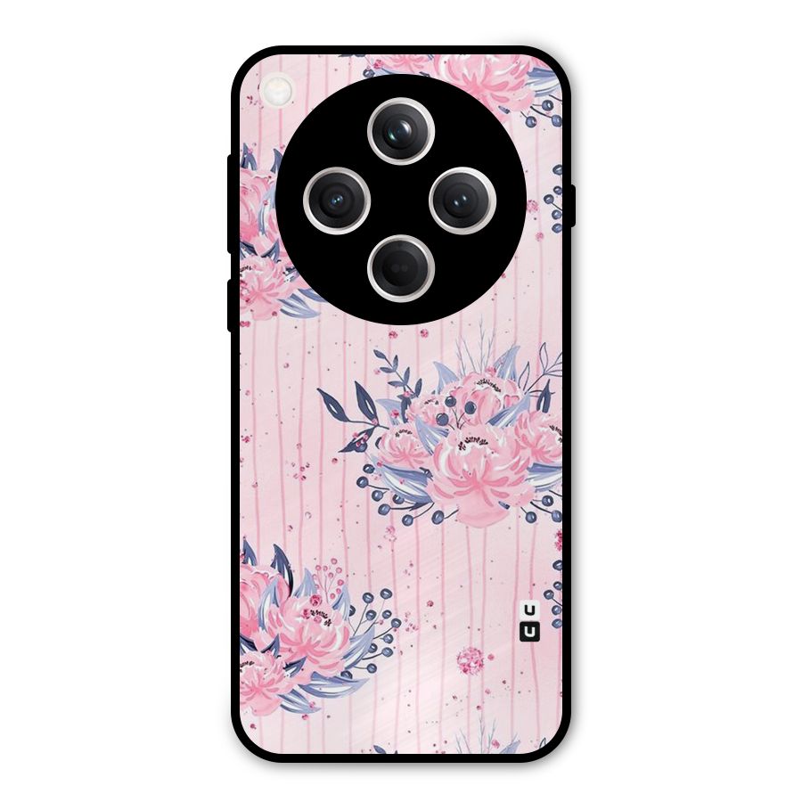 Pink Floral and Stripes Metal Back Case for Oppo Find X8