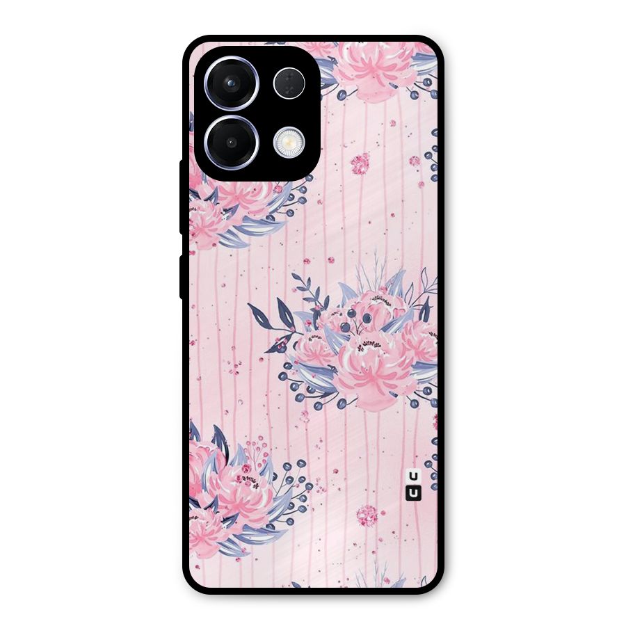 Pink Floral and Stripes Metal Back Case for Oppo K13