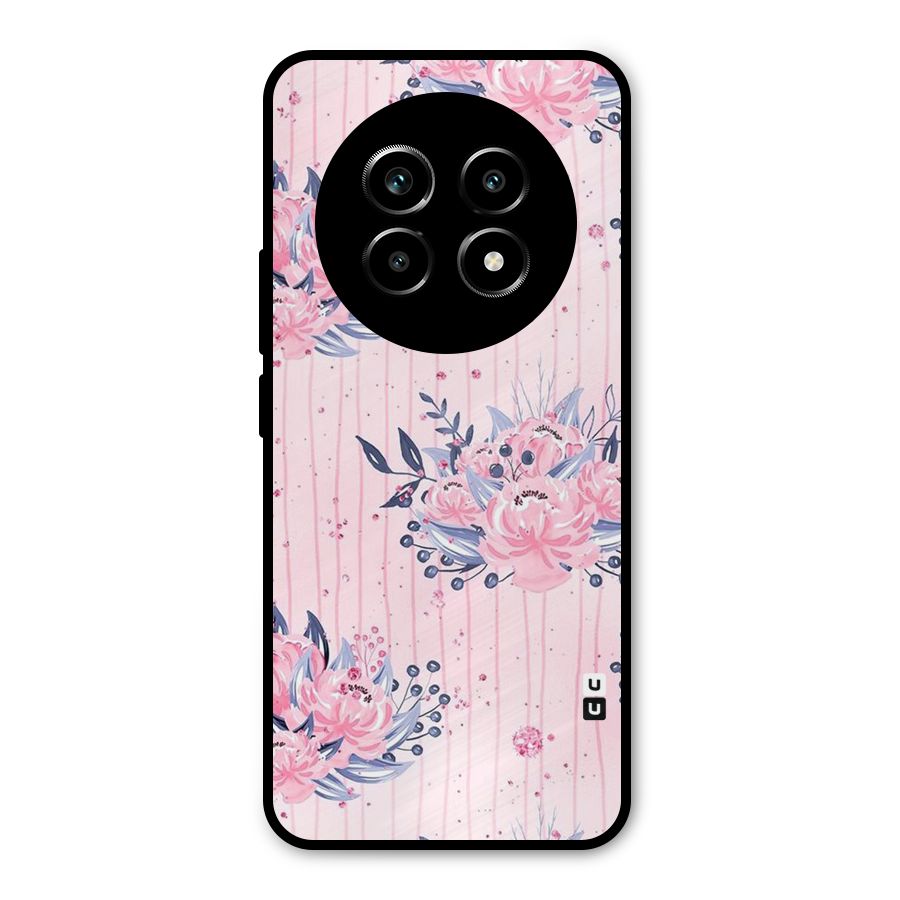 Pink Floral and Stripes Metal Back Case for Realme 13 Pro