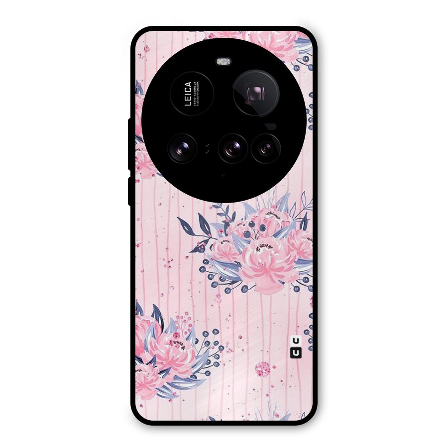 Pink Floral and Stripes Metal Back Case for Xiaomi 15 Ultra
