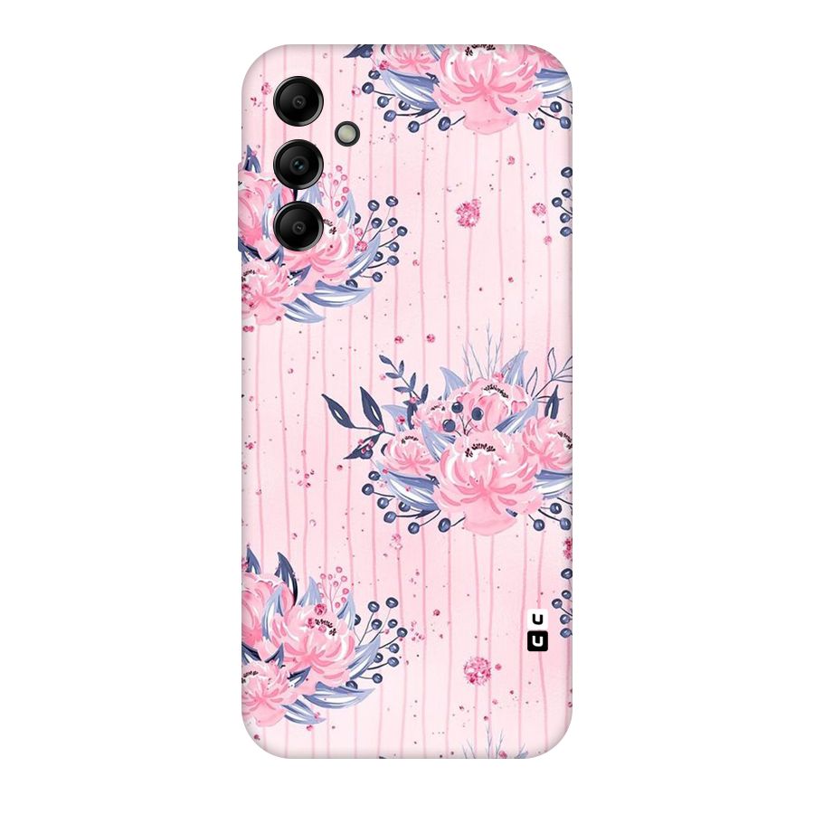 Pink Floral and Stripes Original Polycarbonate Back Case for Galaxy A14 5G